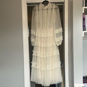 Ivory Tiered Ruffle Maxi Dress